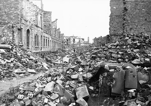 The destruction of a German city by night was complete by morning.