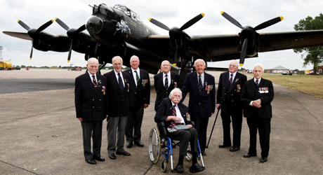Veterans are reunited with their Lancaster in Hamilton, Ontario in 2011.